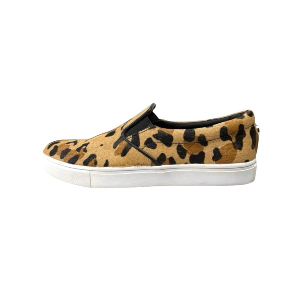 Steve Madden Ecentrcl Slip On Sneakers Leopard Haircalf Size 7 Casual Comfort - Picture 1 of 12